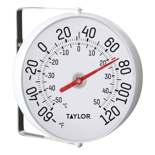 TAYLOR 5159 Thermometer, Analog, Celsius, Fahrenheit Temperature Sensor, -50 to 50 deg C, -60 to 120 deg F