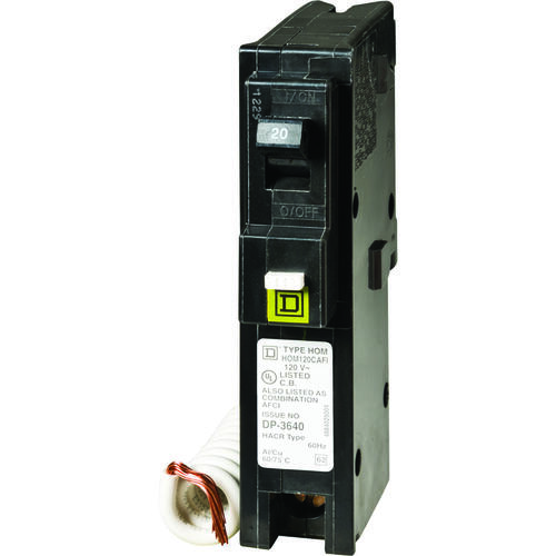 Square D HOM120CAFIC Circuit Breaker, AFCI, Combination, 20 A, 1 -Pole ...