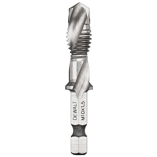 IMPACT READY Tap and Drill Bit, 10 mm Dia, 3-Flute, Spiral Flute, HSS Bright