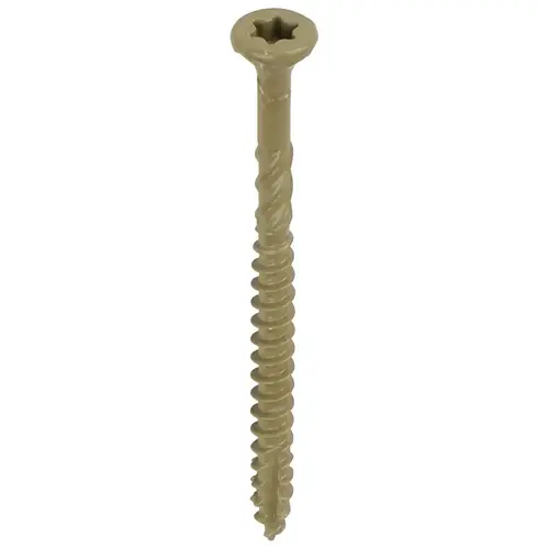 Deck Elite Screw, #9 Thread, 3 in L, Coarse Thread, Bugle Head, Star Drive, Steel, Polymer Tan - pack of 350