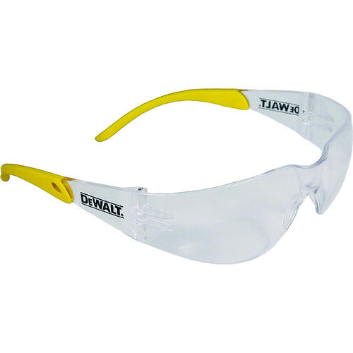 DEWALT DPG54-1C Safety Glasses, Polycarbonate Lens, Plastic Frame, Black/Yellow Frame