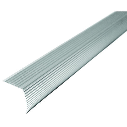 MD 43309 Fluted Stair Edge, 36 in L, 1.22 in W, Metal, Satin Silver