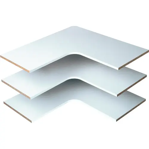 Easy Track RS3003 Corner Shelf, 14 in L, 29-7/8 in W White - pack of 3