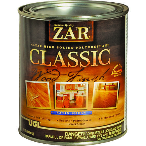 Classic Wood Finish Polyurethane, Liquid, Amber, 1 qt, Can