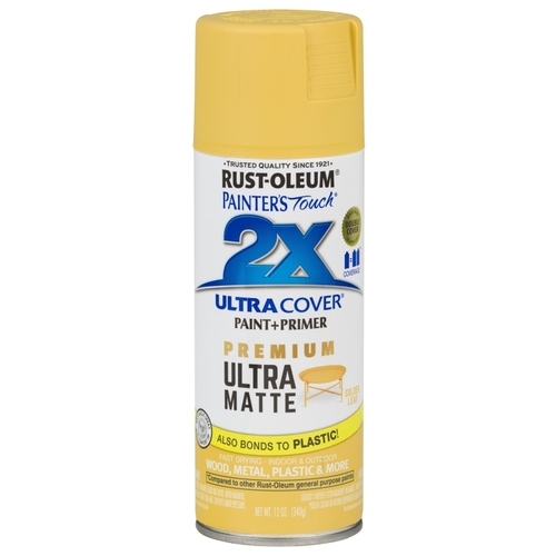 PAINTER'S Touch 2X ULTRA COVER Spray Paint, Matte, Golden Leaf, 12 oz, Aerosol Can