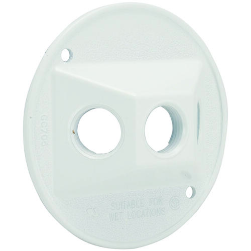 BELL 5197-6 Electrical Box Cover, 4-1/8 in Dia, 1.094 in L, Round ...