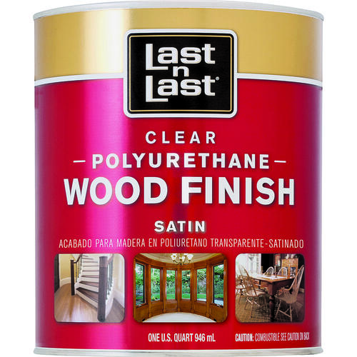 Last N Last 53104 Polyurethane Wood Finish, Liquid, Clear, 1 qt, Can