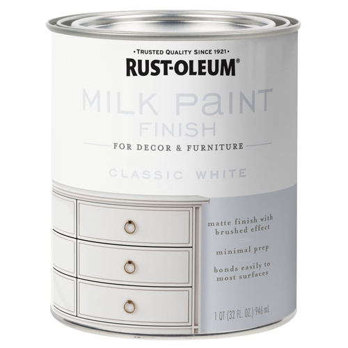 Milk Paint Finish, Matte, Classic White, 1 qt, Can