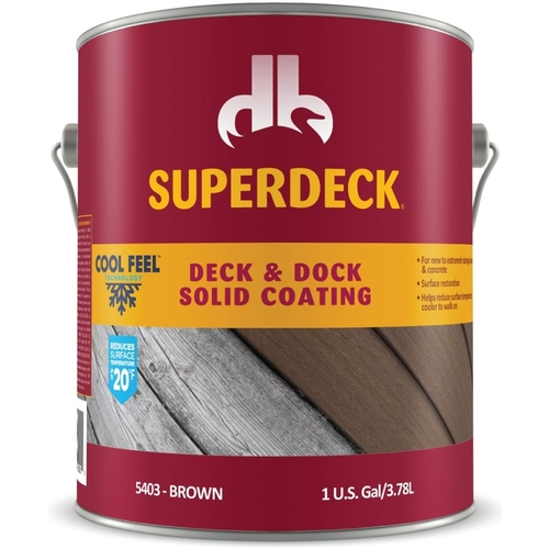 Deck and Dock Stain, Brown, Liquid, 1 gal, Pail