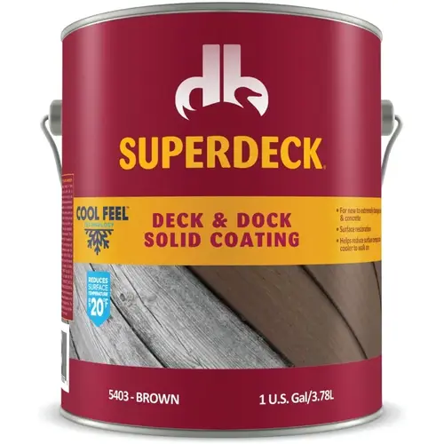 Deck and Dock Stain, Brown, Liquid, 1 gal, Pail