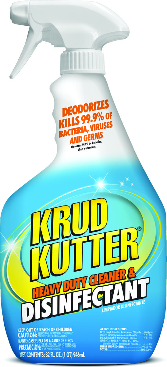 Krud Kutter DH326 Cleaner and Disinfectant, 32 oz, Liquid, Mild, Clear