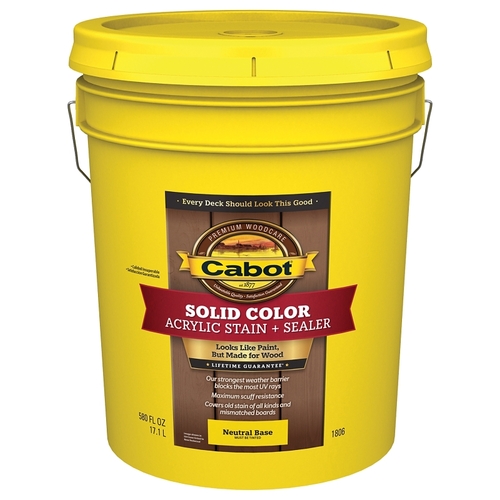 Deck Stain Solid Color Acrylic Stain & Sealer Solid Tintable Neutral Base Acrylic 5 gal Neutral Base