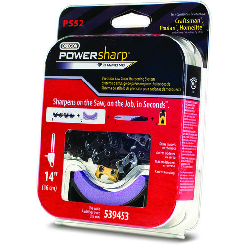 Oregon PS52 PowerSharp Chainsaw Chain, 14 in L Bar, 0.05 Gauge, 3/8 in TPI/Pitch, 52-Link