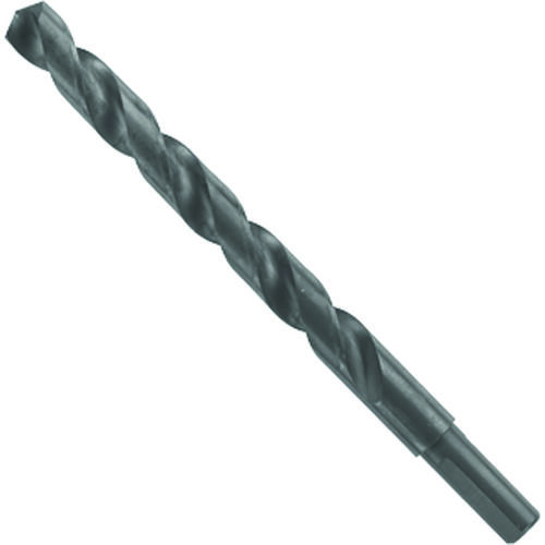 Jobber Length Drill Bit, 7/16 in Dia, 5-1/2 in OAL, Fractional, Helix Flute, 3/8 in Dia Shank Black Oxide