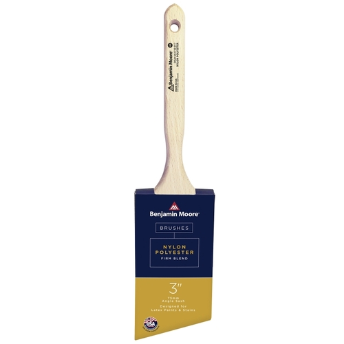 Paint Brush, Firm Brush, 3-3/16 in L Bristle, Nylon/Polyester Bristle, Angle Sash Handle