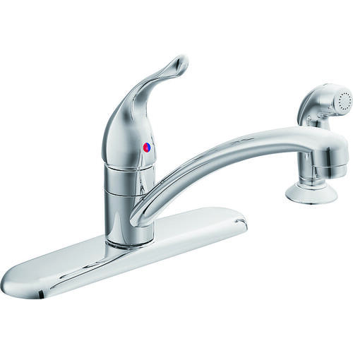 Moen 7430 Chateau Series Kitchen Faucet, 1.5 gpm, 1-Faucet Handle, Stainless Steel, Chrome Plated, Deck Mounting