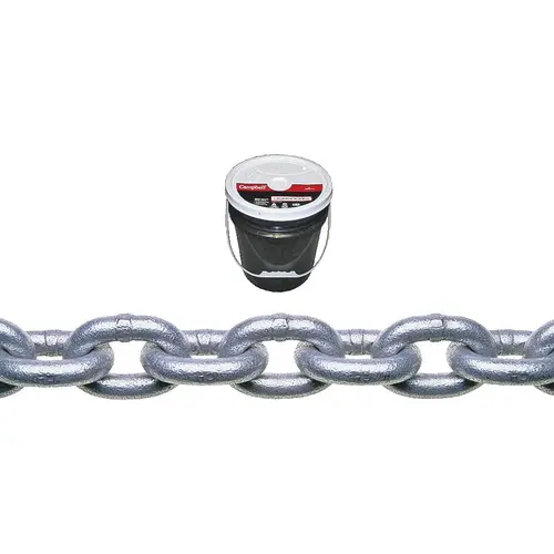 Proof Coil Chain, 5/16 in, 92 ft L, 30 Grade, Steel, Galvanized - pack of 92