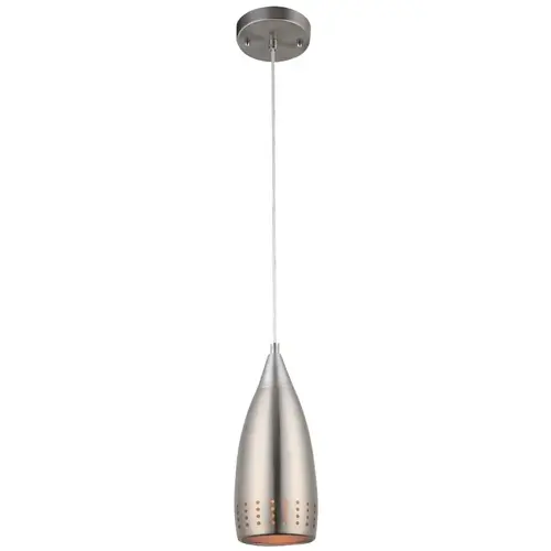 00 Adjustable Mini Pendant, 1-Lamp, Brushed Nickel Fixture