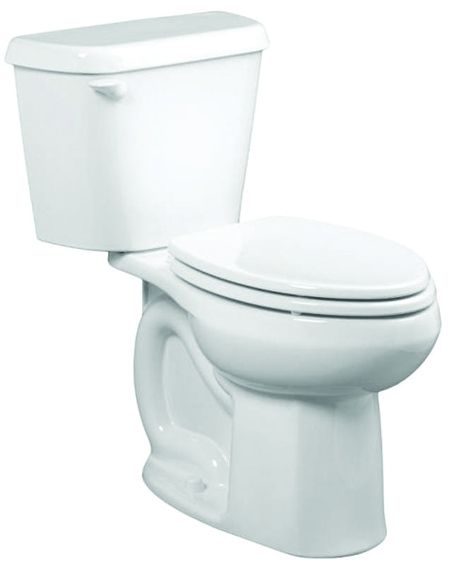 American Standard 751AA001.020 Colony Series Complete Toilet, Elongated Bowl, 1.6 gpf Flush, 12 in Rough-In, White