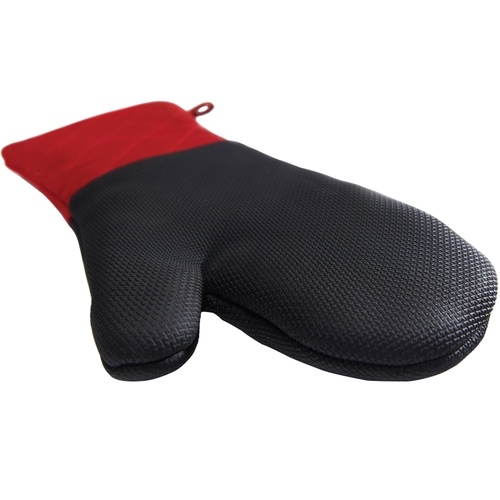 GrillPro 90963 Grill Mitts, 16 in, Neoprene, Black/Red