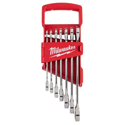 Wrench Set, 7-Piece, Alloy Steel, Chrome, Specifications: SAE Measurement System, I-Beam Handle