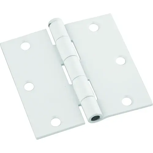 Door Hinge, Cold Rolled Steel, White, Non-Rising, Removable Pin, Full-Mortise Mounting, 50 lb