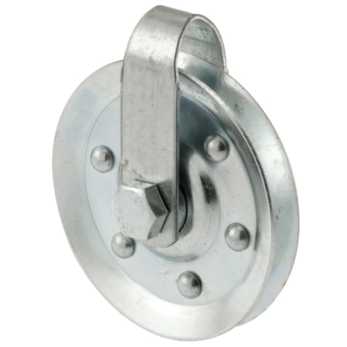 Door Pulley, 3 in Dia, Steel, Galvanized