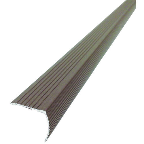 Fluted Stair Edge, 36 in L, 1.22 in W, Metal, Spice