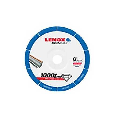 MetalMax Grinding Wheel, 6 in Dia, 0.05 in Thick, 7/8 in Arbor, Diamond Abrasive Blue/White