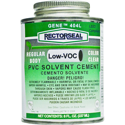 RectorSeal 55902 Solvent Cement, 0.5 pt Can, Liquid, Clear