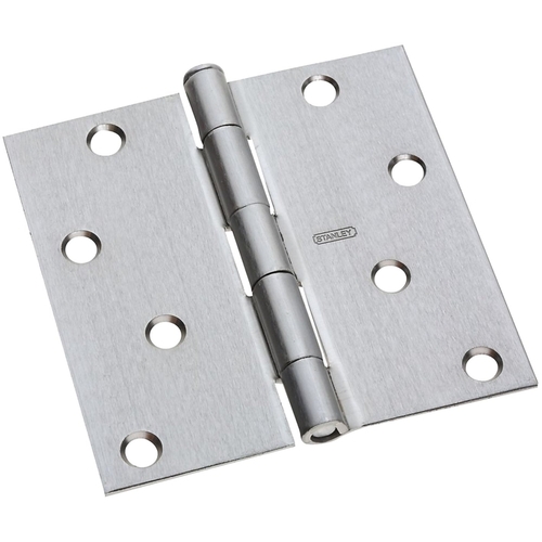 Door Hinge, Steel, Satin Chrome, Flush Pin