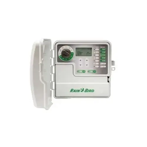 RAIN BIRD SST600OUT SST-600OUT Irrigation Timer, 25.5/120 VAC, 6 -Zone, 1 -Program, Digital Display, Wall Mounting Gray/White
