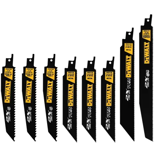 Reciprocating Saw Blade Set, 8-Piece Black