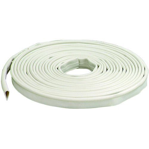 Door Gasket, 1/2 in W, 1/4 in Thick, 20 ft L, Silicone, White