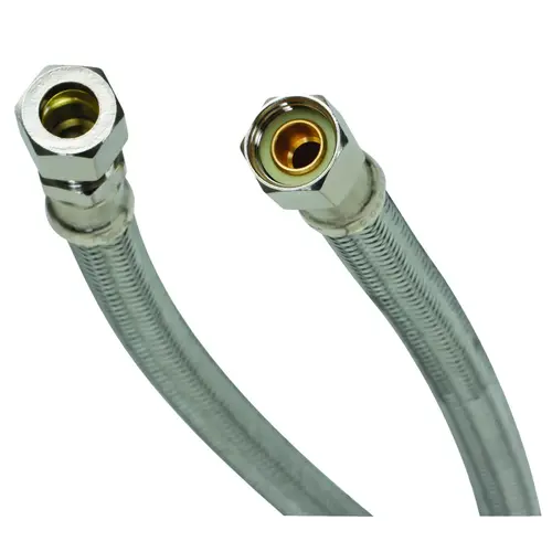 Fluidmaster B8F12 Water Supply Connector, 3/8 in, Compression, Polymer/Stainless Steel