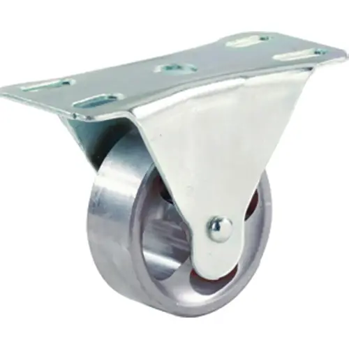 Rigid Caster, 2-1/2 in Dia Wheel, 1 in W Wheel, Cast Iron Wheel, 175 lb Gray/Silver