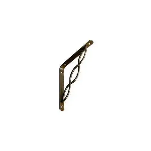 200 Series Shelf Bracket, 50 lb, 7-3/4 in L, 7-3/4 in H, Steel Black