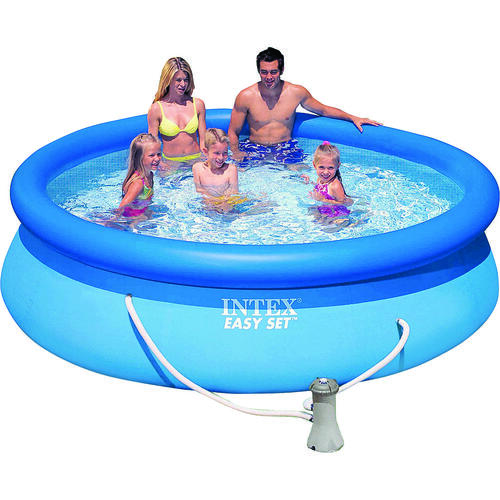 Intex 28121EH Above Ground Pool 1018 gal Round Plastic 30" H X 10 ft. D Blue