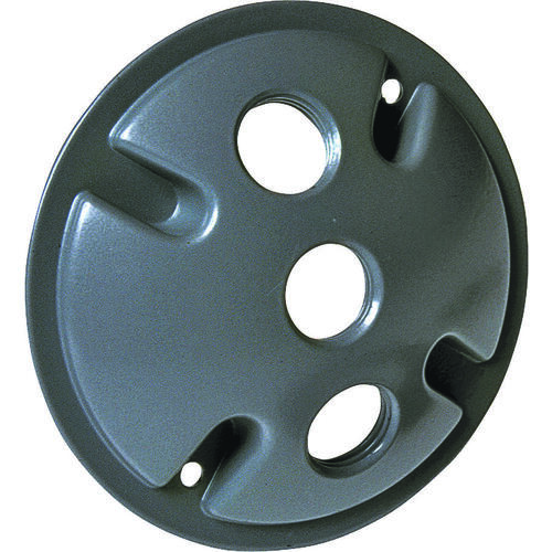 Hubbell 5197-0B Cluster Cover, 4-1/8 in Dia, 4-1/8 in W, Round, Aluminum, Gray, Powder-Coated