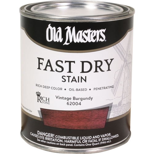 Fast Dry Wood Stain Semi-Transparent Vintage Burgundy Oil-Based Alkyd 1 qt Vintage Burgundy - pack of 4