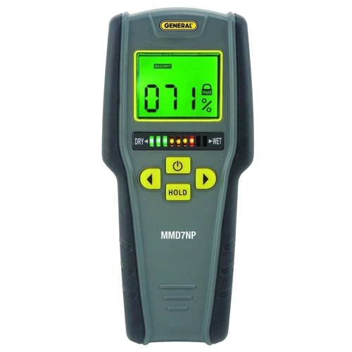 General MMD7NP Moisture Meter, 0 to 53% Softwood, 0 to 35% Hardwood, +/-4 % Accuracy, LCD Display