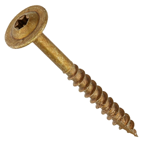 Cabinet Screw, #8 Thread, 3-1/8 in L, Washer Head, Star Drive, Steel, 1000 BX - pack of 1000