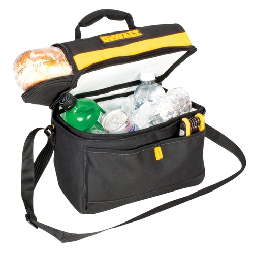 Cooler Tool Bag, 8 Cans Capacity, Polyester, Black/Yellow