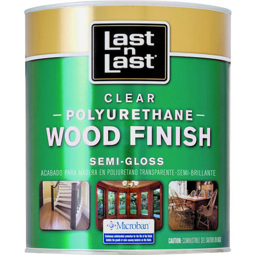 Last N Last 53204 Polyurethane Wood Finish, Semi-Gloss, Liquid, Clear, 1 qt, Can