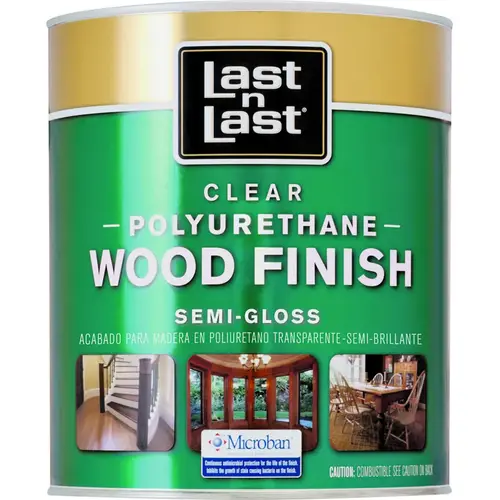 Polyurethane Wood Finish Semi-Gloss Clear 1 qt Clear - pack of 6