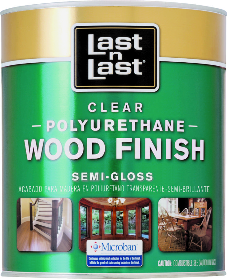 Last N Last 53204 Polyurethane Wood Finish, Semi-Gloss, Liquid, Clear, 1 qt, Can