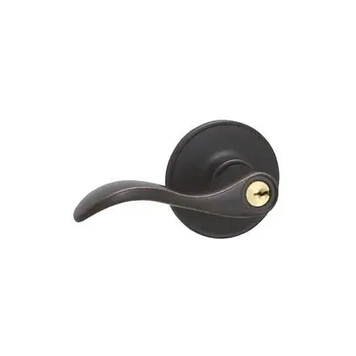 J Series Door Lever, 3 Grade, Zinc, Aged Bronze, 2-3/8, 2-3/4 in Backset, C Keyway, Reversible Hand