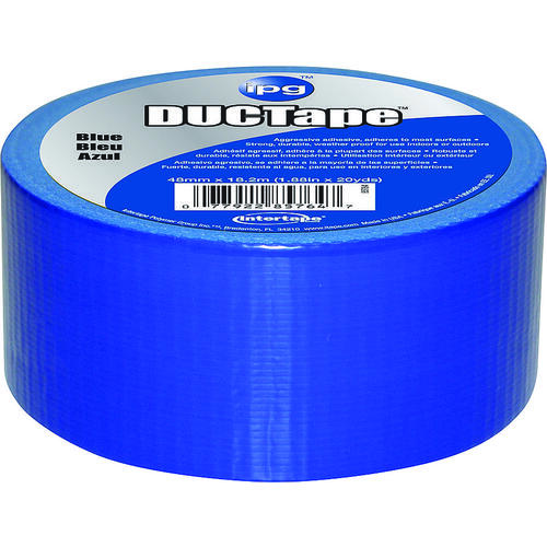 IPG 6720BLU Duct Tape, 20 yd L, 1.88 in W, Polyethylene-Coated Cloth Backing, Blue