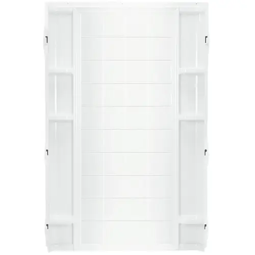 Ensemble Shower Back Wall, 72-1/2 in L, 36 in W, Vikrell, High-Gloss, Alcove Installation, White