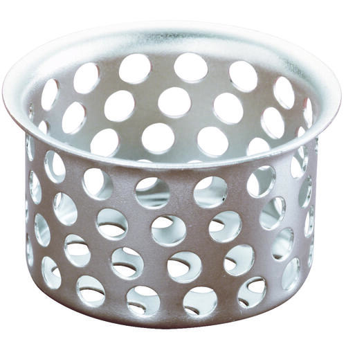 Basket Strainer, 1 in Dia, Stainless Steel, Chrome, For: Sink